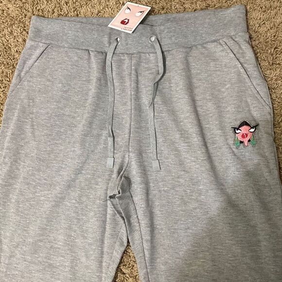 New Badgley Mischka gray lounge pants/sweat/jogger/pjs XL French terry - Picture 3 of 9